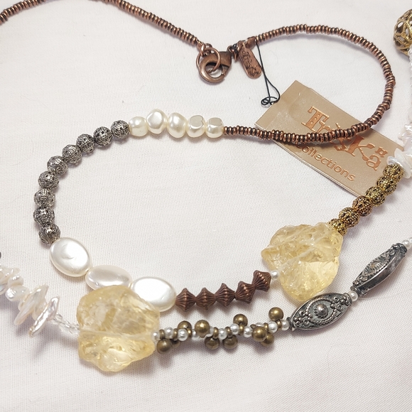 TRESKA Vintage Signed Statement Piece Handmade Original Beaded Necklace - Picture 5 of 5